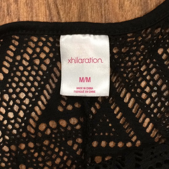 Hi-Low Geometric Black Lace Swimsuit Coverup Dress - Picture 4 of 6